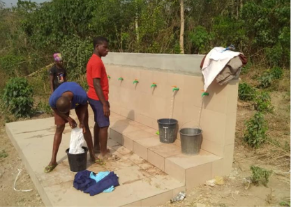 COMMUNITY: Borehole for the young people drinking from a dirty stream